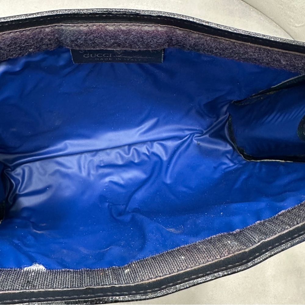 Authentic Gucci Signature blue clutch with added D-rings. Preowned - Picture 8 of 11